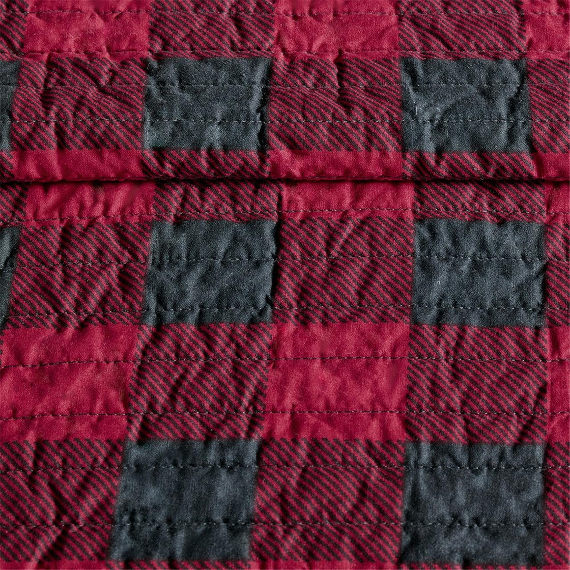 Check Oversized Quilt Mini Set - Red