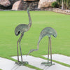 Set of 2 - Foraging Cranes Garden Sculpture