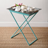 Antiqued Metal Folding Tray Table