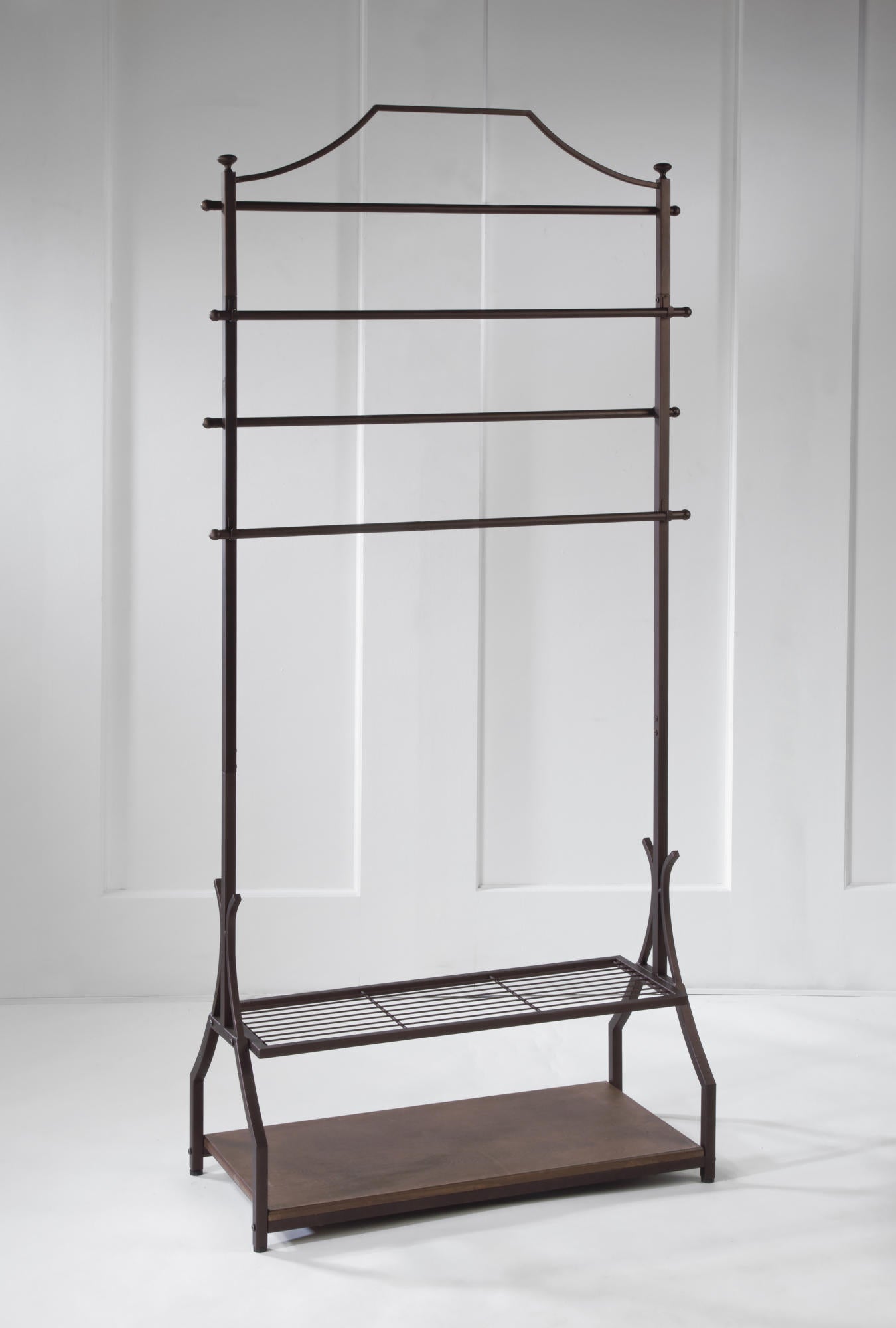 Garment Rack with Wood Veneer Base