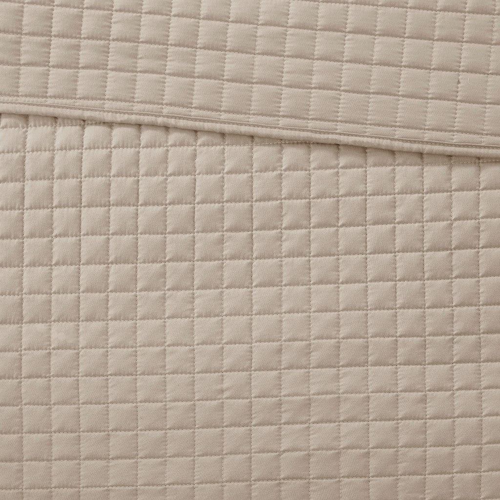 Otto 3 Piece Reversible Quilt Set - Khaki