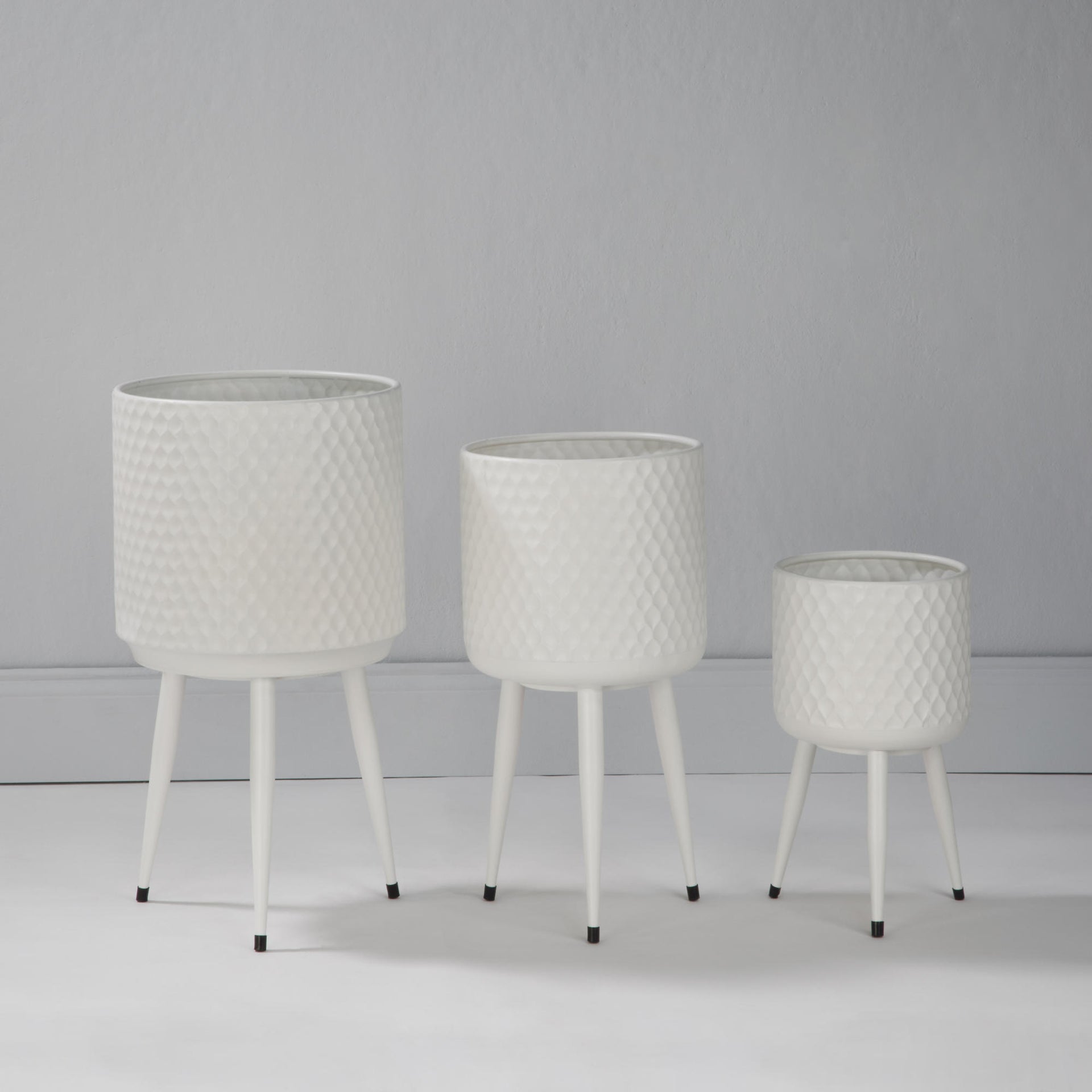 Textured Metal Bins - Set of 3