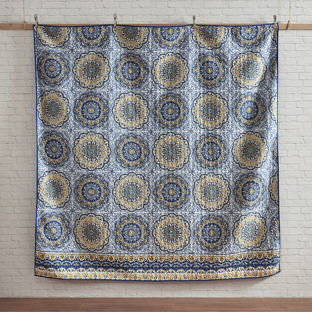 Tangiers 6 Piece Reversible Coverlet Set - Blue