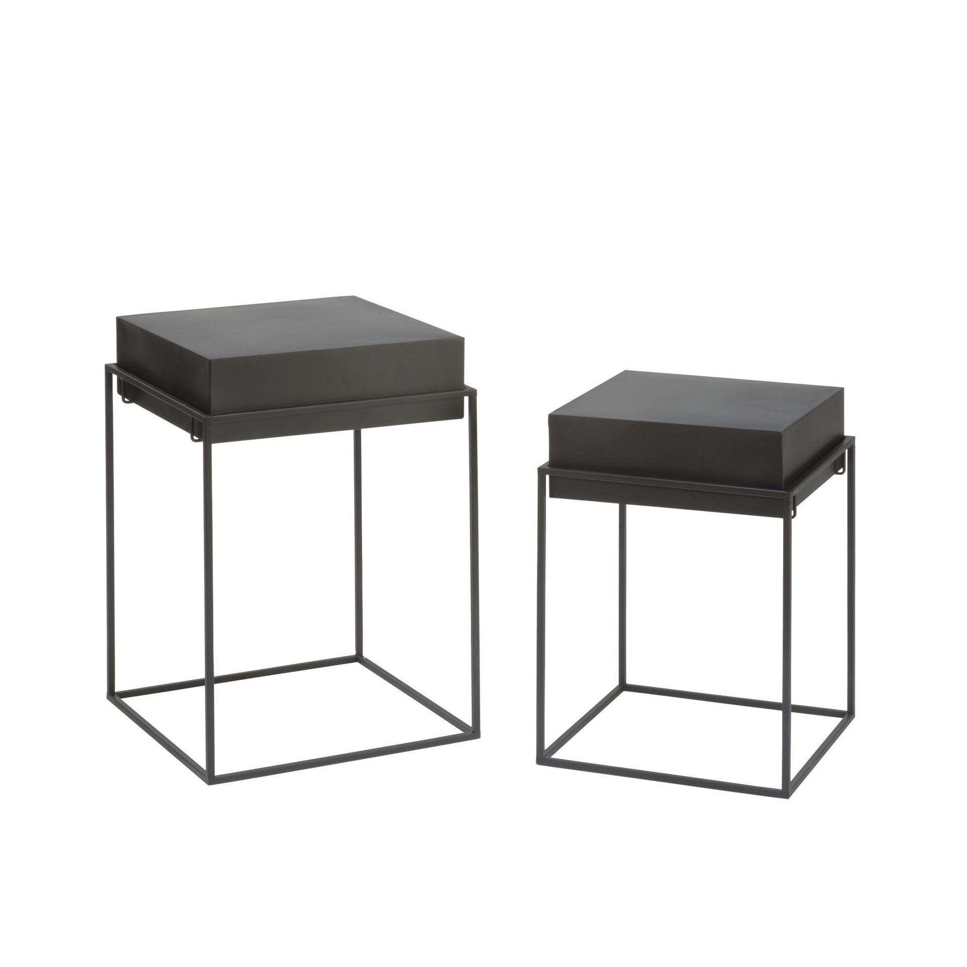 Metal Convertible Side Tables/Bins Set