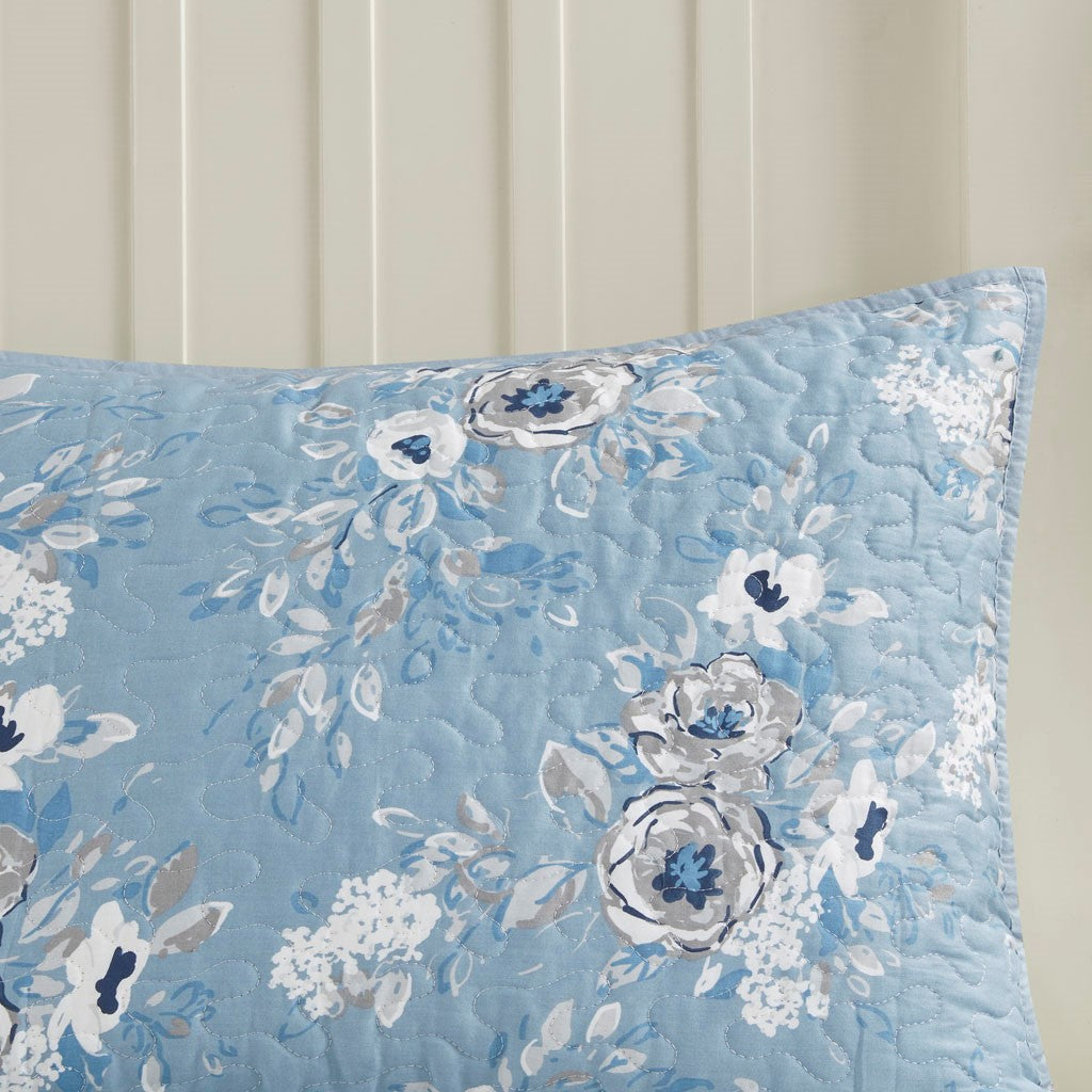 Willa 6 Piece Reversible Coverlet Set - Blue