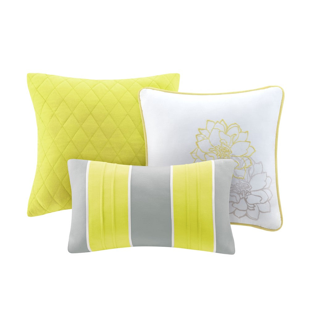 Lola 6 Piece Reversible Cotton Printed Coverlet Set - Yellow