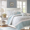 Dawn 6 Piece Cotton Percale Reversible Coverlet Set - Blue