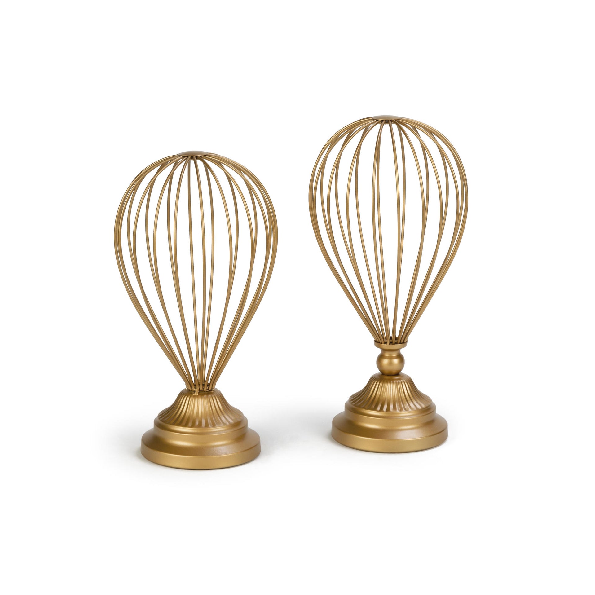 Balloon Wire Hat Stands Set of 2  (Gold & White)