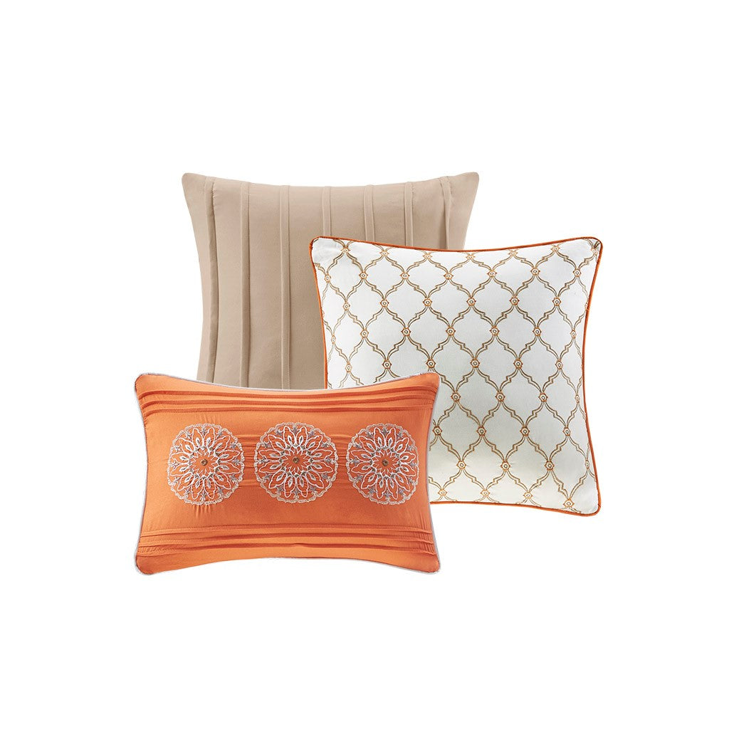 Tangiers 6 Piece Reversible Coverlet Set - Orange