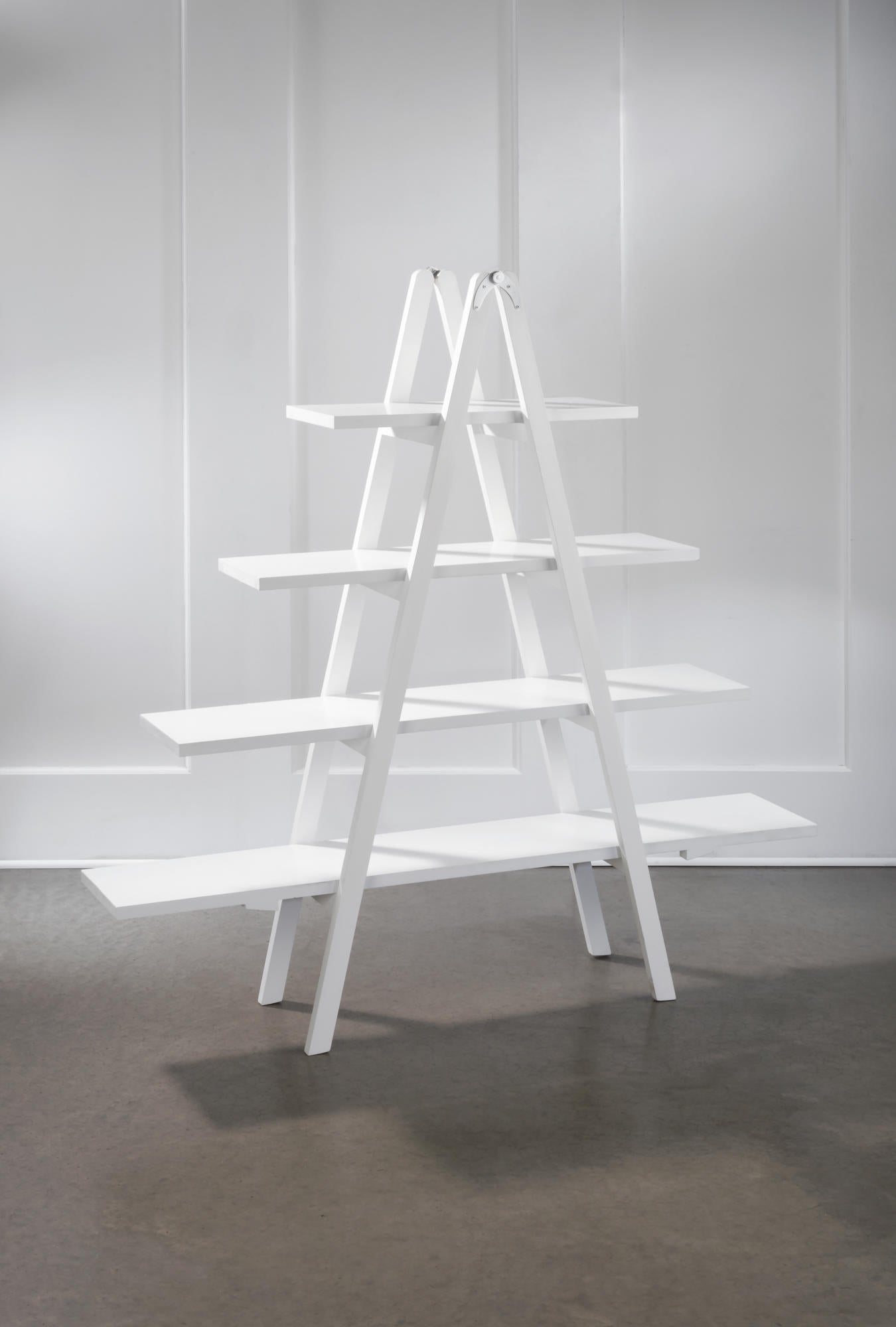 4 Tier A-Frame Display Shelf - White