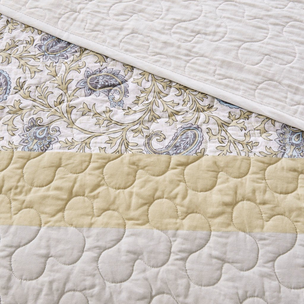 Dawn 6 Piece Cotton Percale Reversible Coverlet Set - Yellow