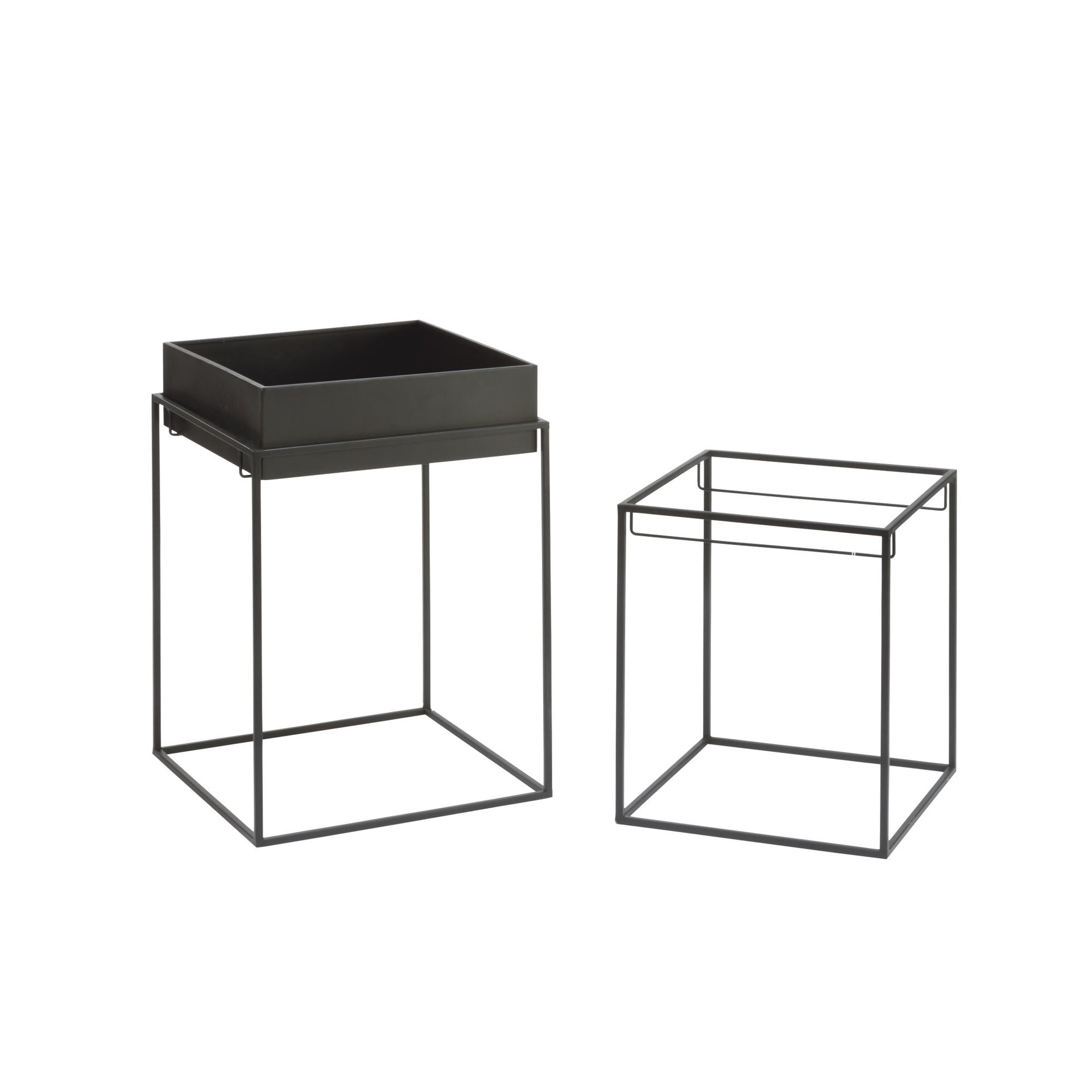 Metal Convertible Side Tables/Bins Set