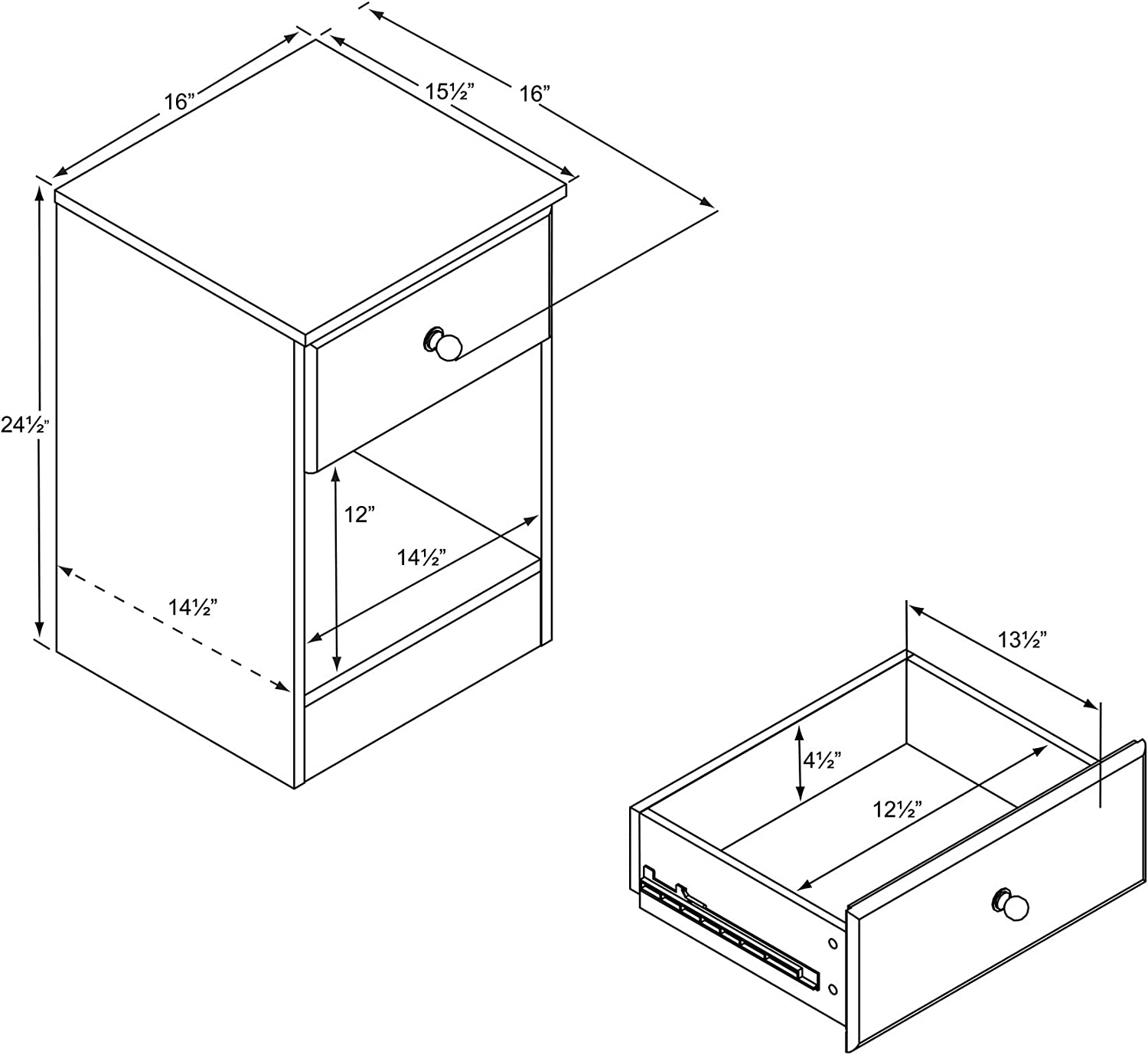 Astrid Tall 1-Drawer Nightstand