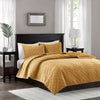 Harper Velvet 3 Piece Coverlet Set - Mustard
