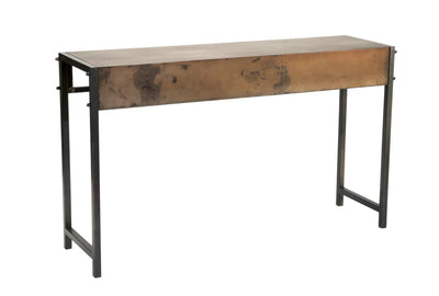 Industrial Bronze Metal Console Table