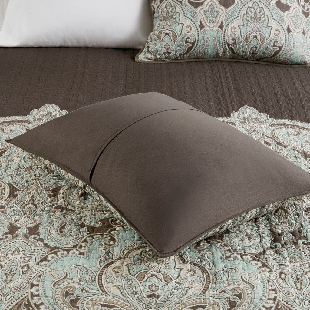 Geneva 6 Piece Reversible Coverlet Set - Brown