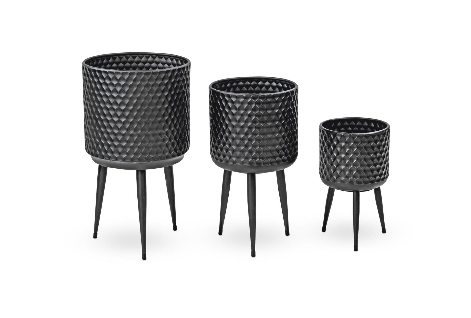 Textured Metal Bins - Set of 3