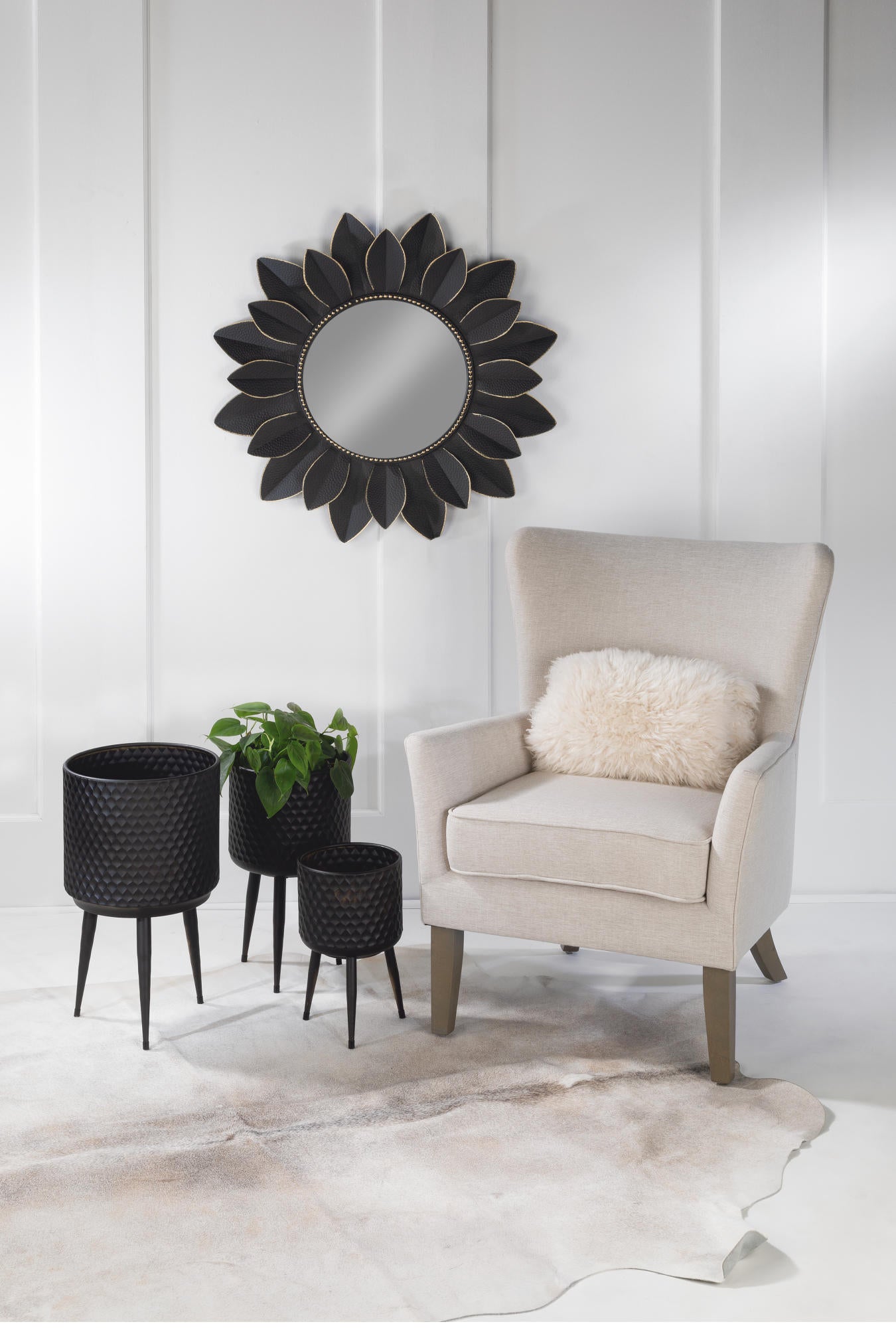 Textured Metal Bins - Set of 3