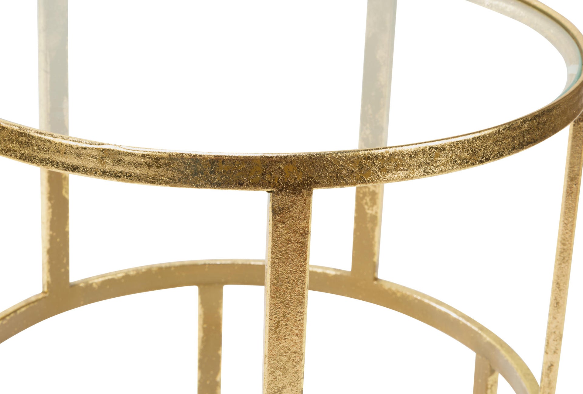 Set of 2 Round Gold Accent Tables