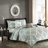Claire 6 Piece Reversible Coverlet Set - Aqua