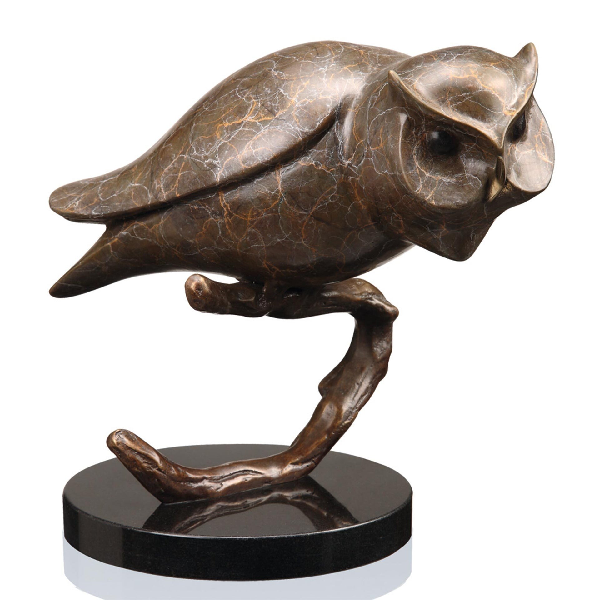 Owl On Branch Sculpture