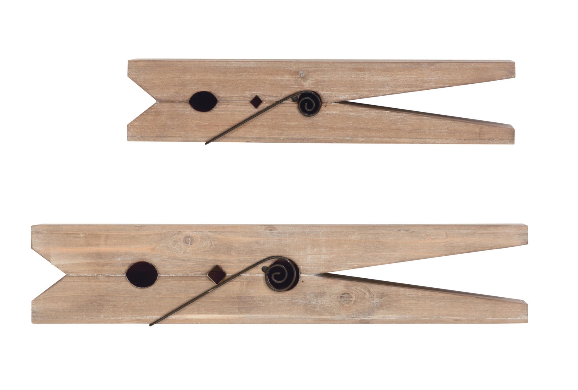 Natural Clothespin Shelf - Set/2