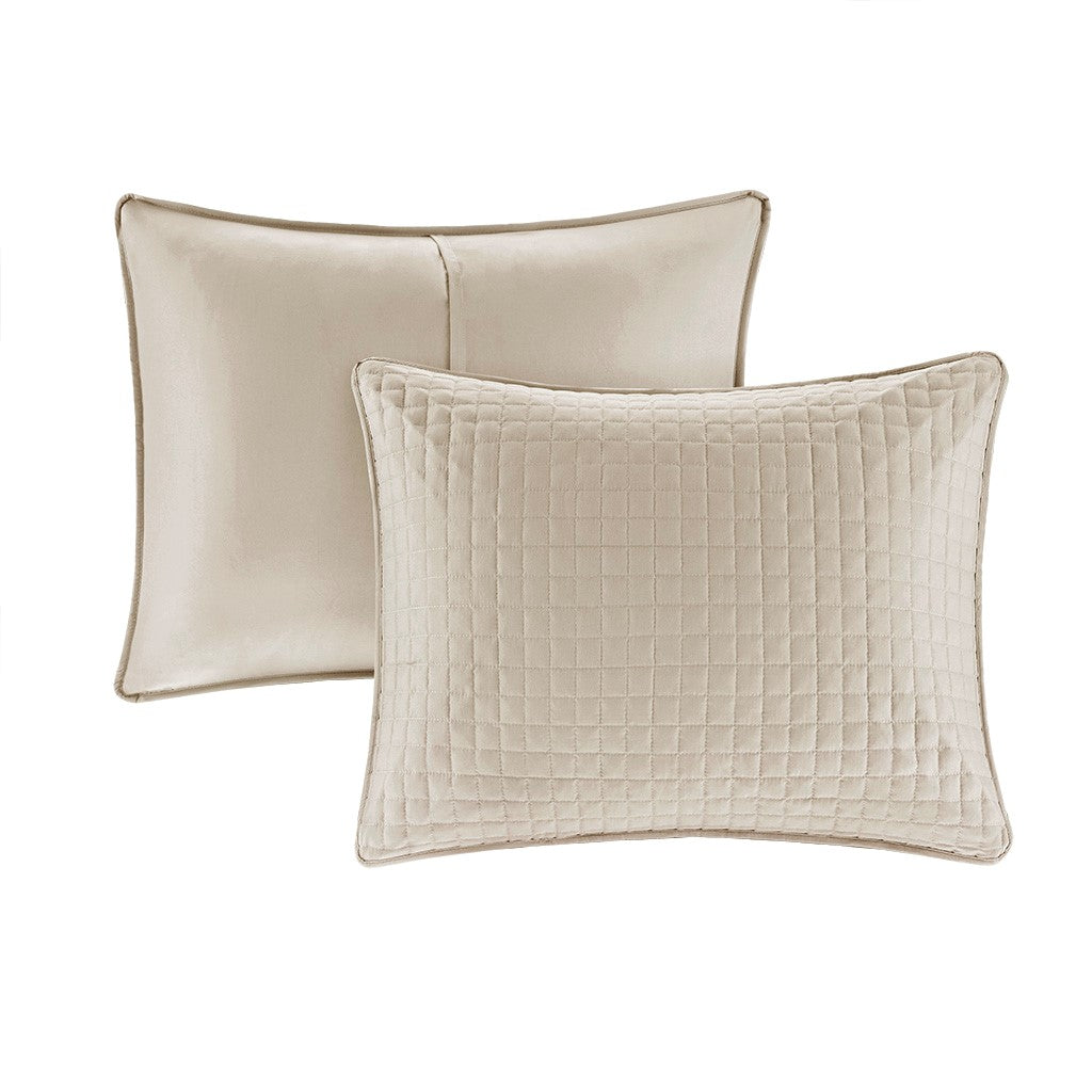 Otto 3 Piece Reversible Quilt Set - Khaki