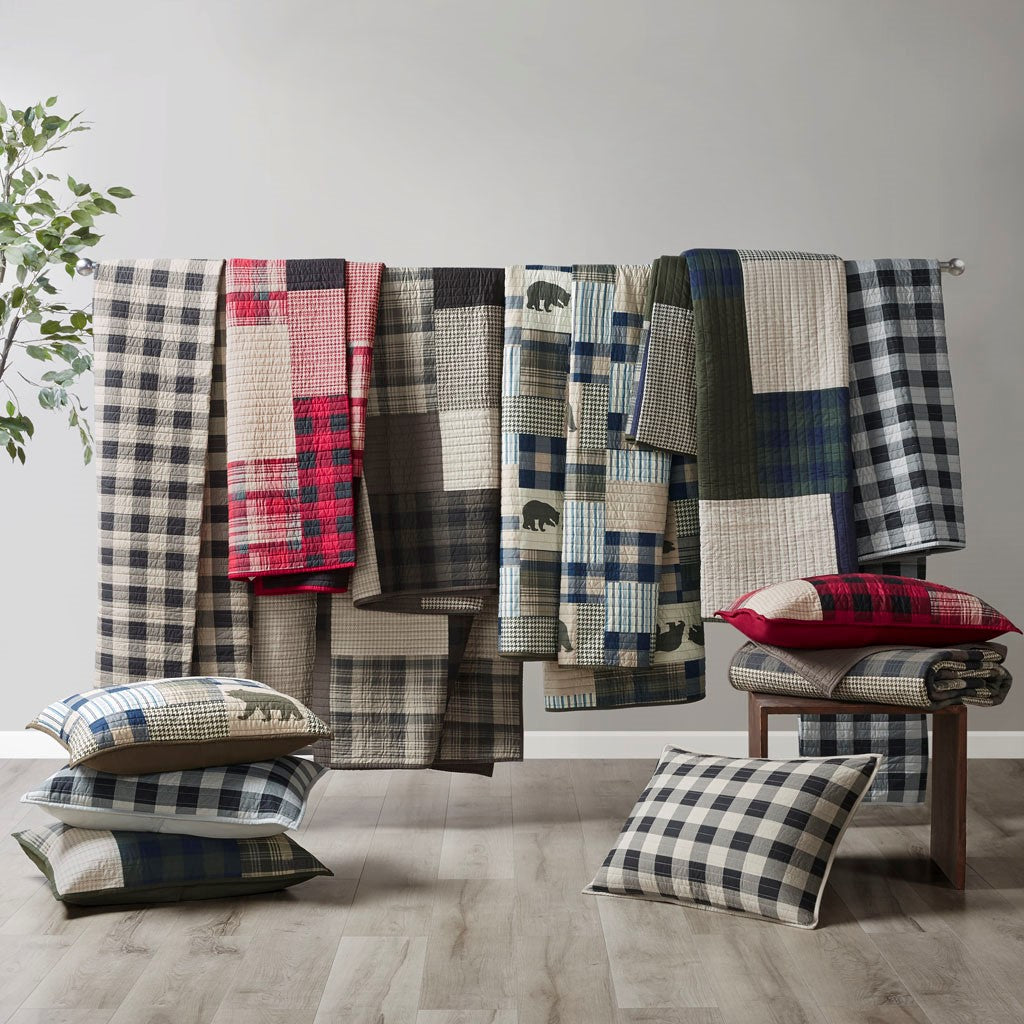 Check Oversized Quilt Mini Set - Tan