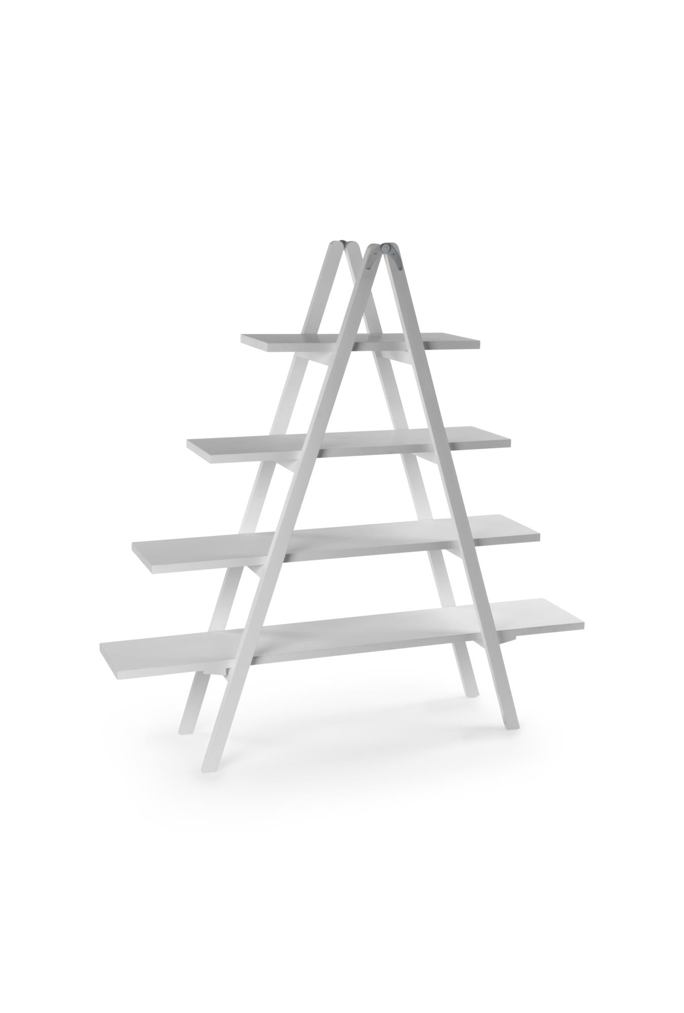 4 Tier A-Frame Display Shelf - White