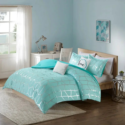 Raina Metallic Printed Comforter Set by Intelligent Design