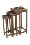 Vineyard Narrow Nesting Cork Display Tables, Set of 3