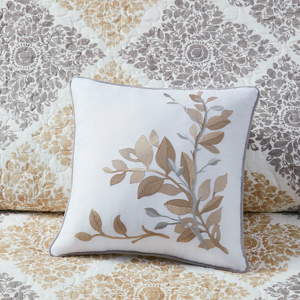 Claire 6 Piece Reversible Coverlet Set - Neutral