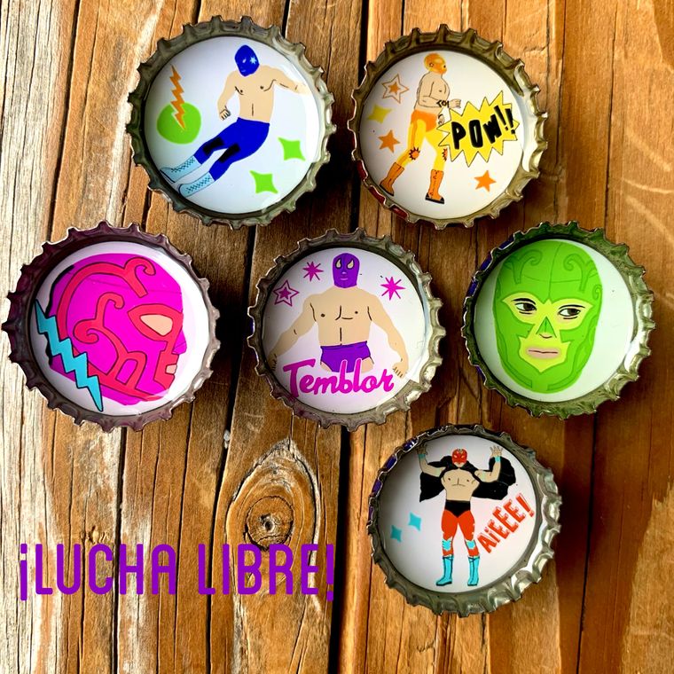 Luchador Magnets - Set of 6