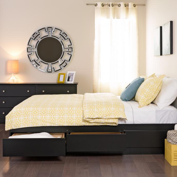 Queen Mate’s Platform Storage Bed with 6 Drawers