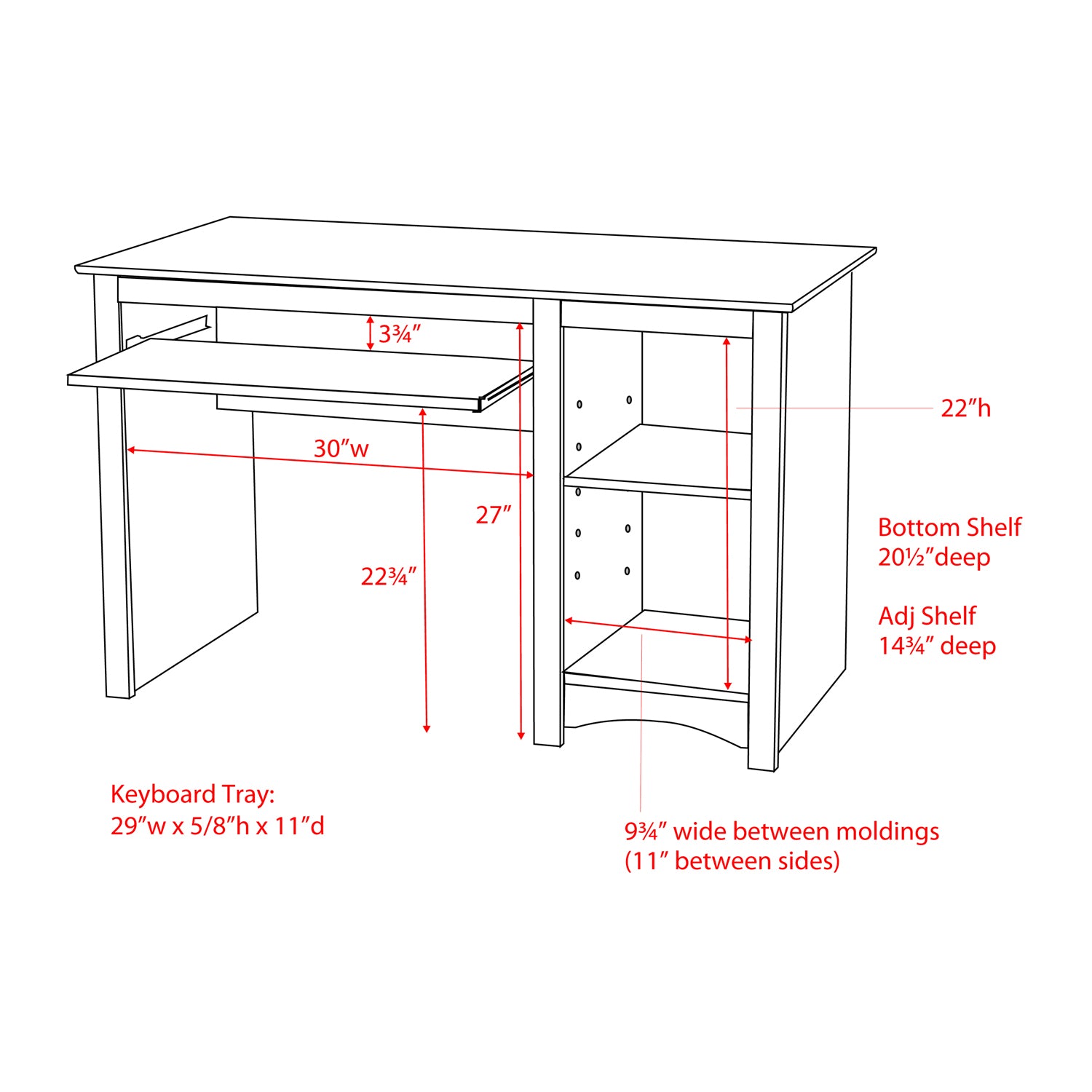 Sonoma Computer Desk, Black