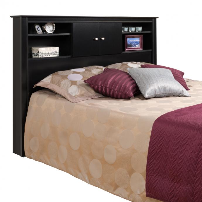 Full/Queen Kallisto Bookcase Headboard with Doors