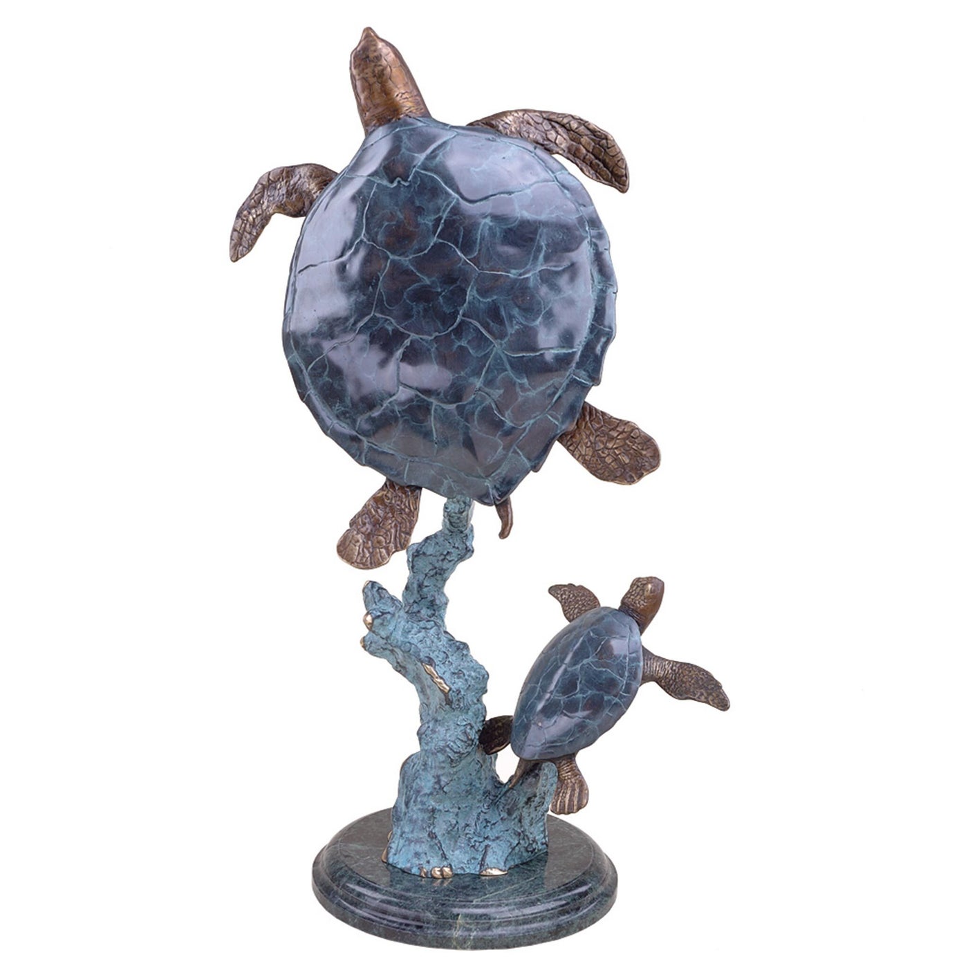 Mother and Baby Sea Turtles Sculpture