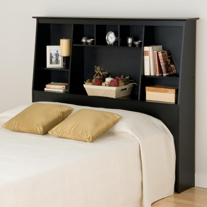 Full/Queen Tall Slant-Back Bookcase Headboard