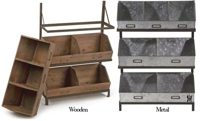 Industrial Metal or Wooden Bin Organizer/Display