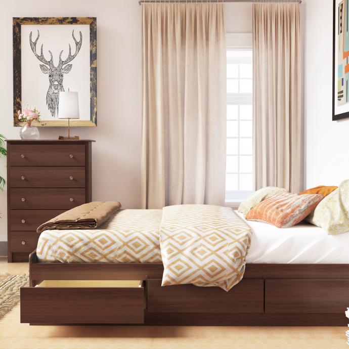 Queen Mate’s Platform Storage Bed with 6 Drawers