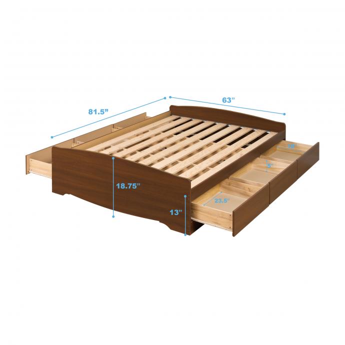 Queen Mate’s Platform Storage Bed with 6 Drawers