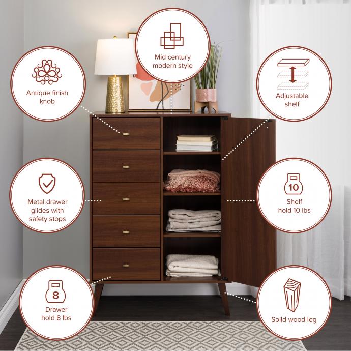 Milo 5-drawer Chest with Door