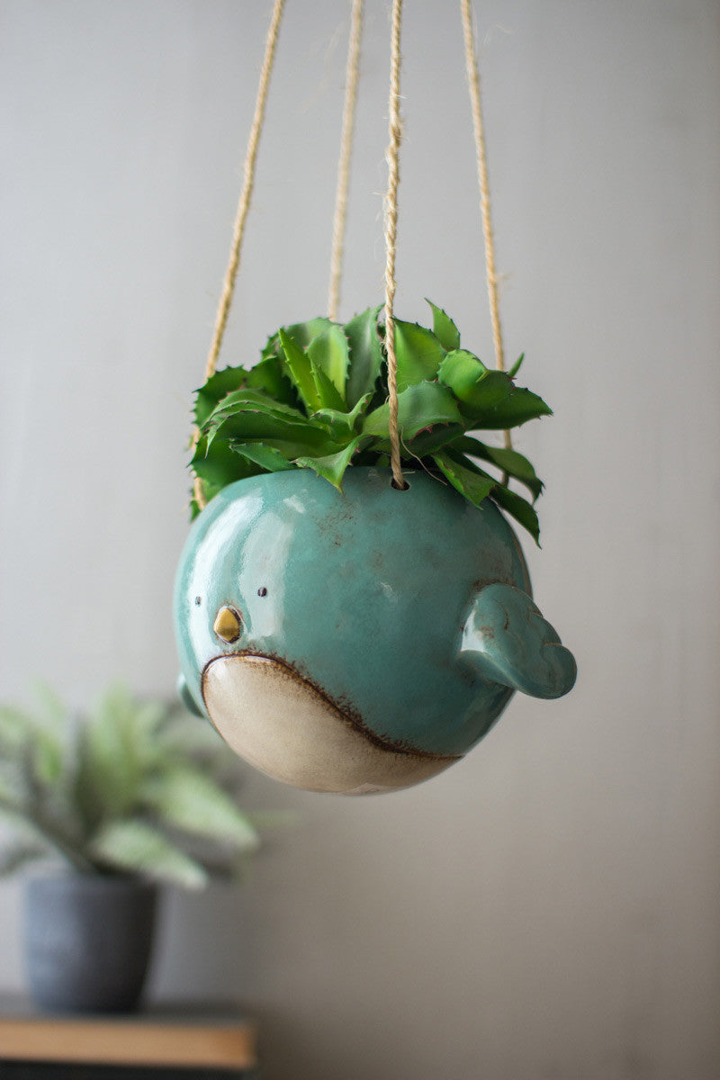 CERAMIC HANGING BIRD PLANTER
