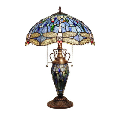 CHLOE Lighting SUNNIVA Dragonfly-Style Dark Bronze 3 Light Double Lit Table Lamp 16