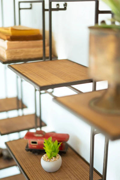 Set of 14 Wood and Metal Shelves