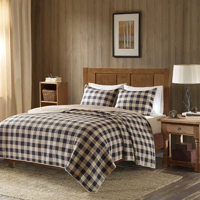 Check Oversized Quilt Mini Set - Tan