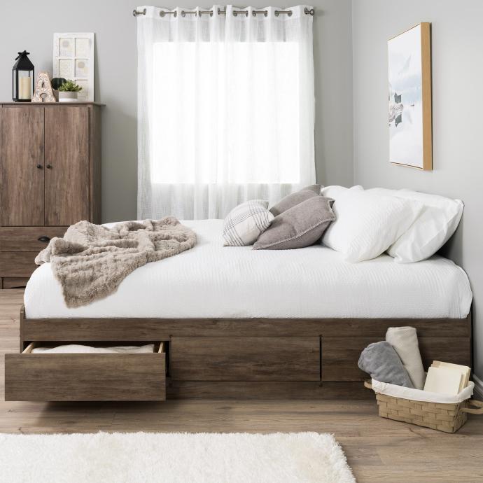 Queen Mate’s Platform Storage Bed with 6 Drawers
