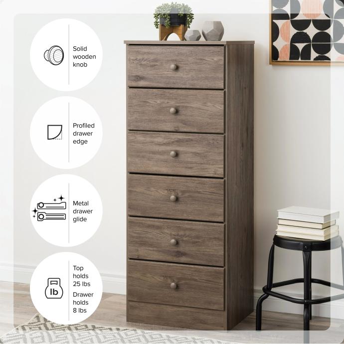 Astrid 6-Drawer Tall Chest