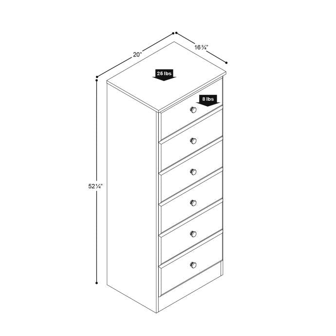 Astrid 6-Drawer Tall Chest