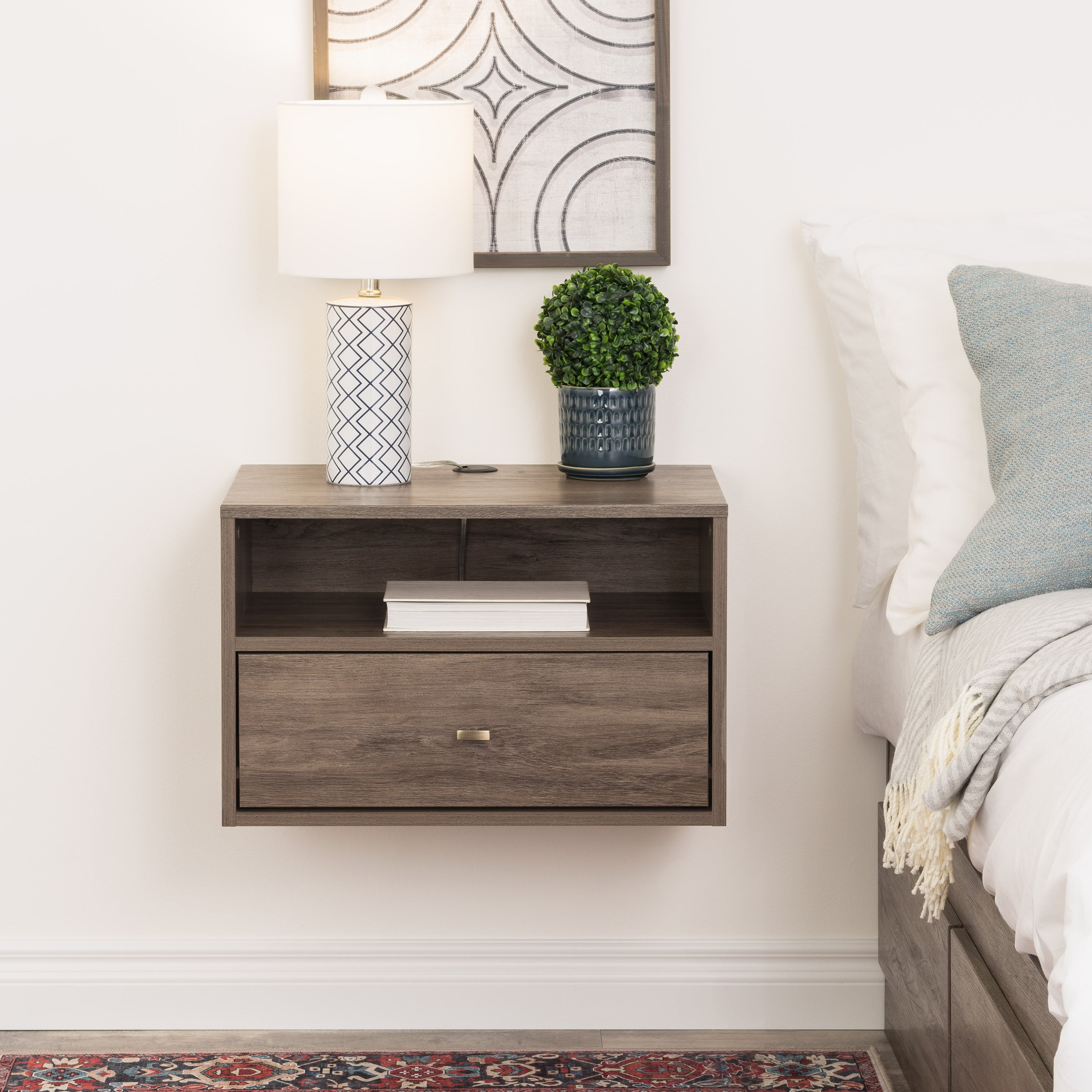 Floating Hanging Nightstand with Drawer